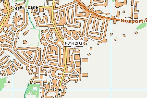 PO14 2PQ map - OS VectorMap District (Ordnance Survey)