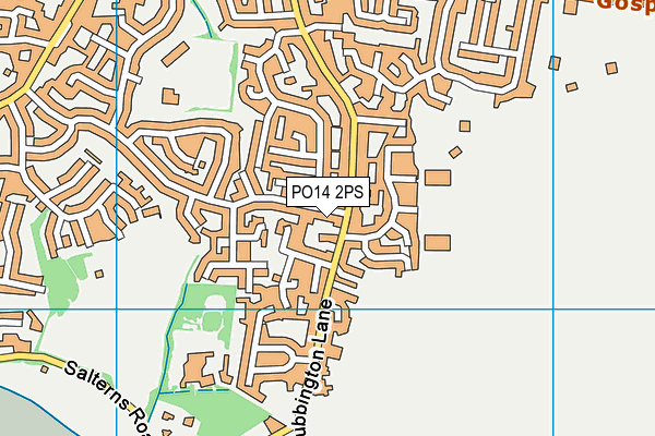 PO14 2PS map - OS VectorMap District (Ordnance Survey)