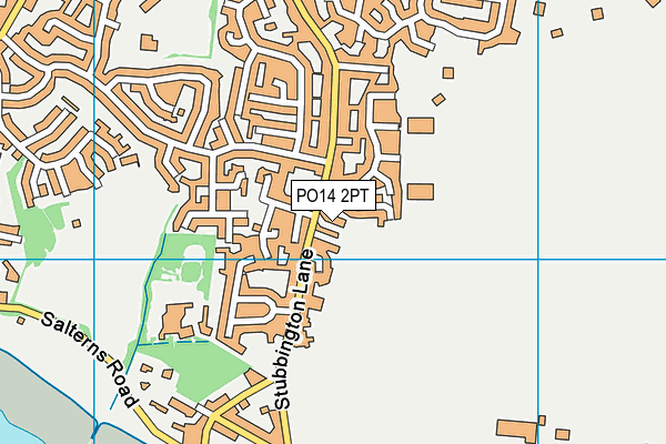 PO14 2PT map - OS VectorMap District (Ordnance Survey)