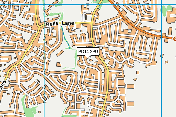 PO14 2PU map - OS VectorMap District (Ordnance Survey)