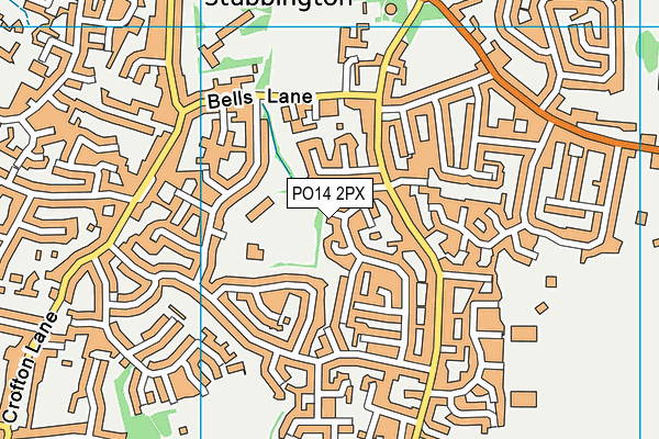PO14 2PX map - OS VectorMap District (Ordnance Survey)