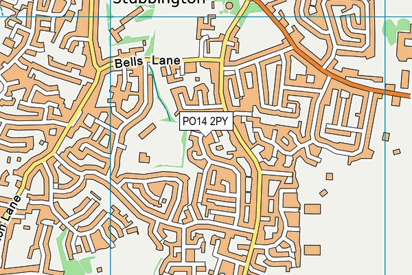 PO14 2PY map - OS VectorMap District (Ordnance Survey)