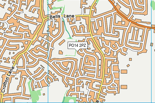 PO14 2PZ map - OS VectorMap District (Ordnance Survey)