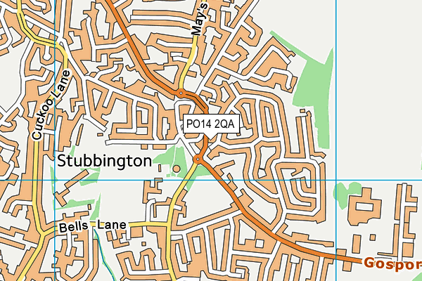 PO14 2QA map - OS VectorMap District (Ordnance Survey)