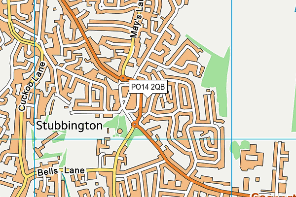 PO14 2QB map - OS VectorMap District (Ordnance Survey)