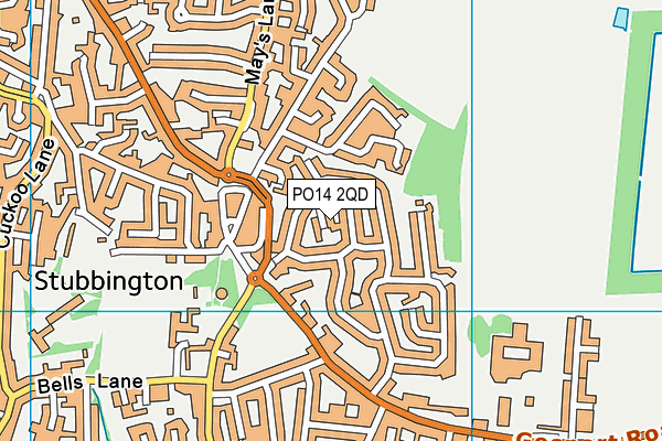 PO14 2QD map - OS VectorMap District (Ordnance Survey)