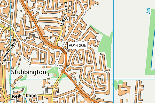 PO14 2QE map - OS VectorMap District (Ordnance Survey)