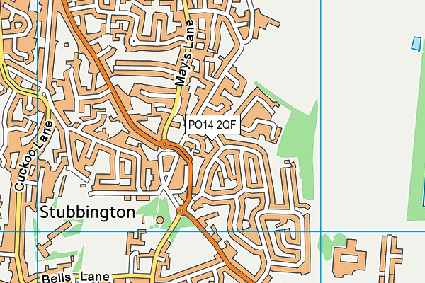 PO14 2QF map - OS VectorMap District (Ordnance Survey)