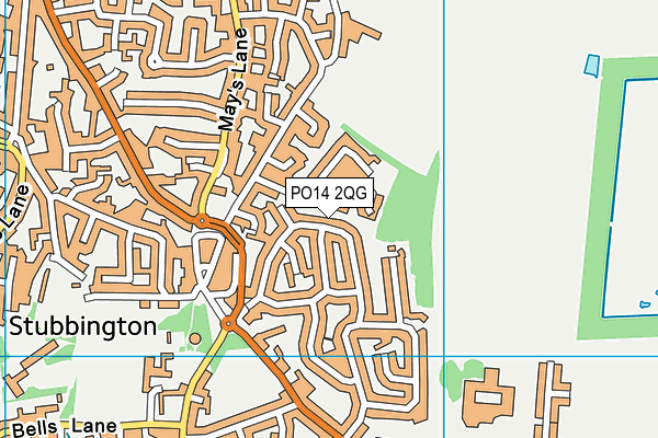 PO14 2QG map - OS VectorMap District (Ordnance Survey)