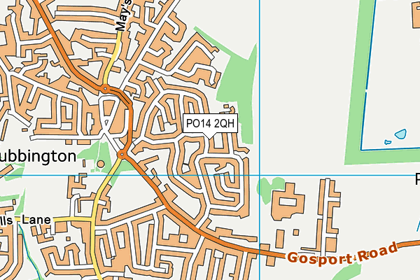 PO14 2QH map - OS VectorMap District (Ordnance Survey)