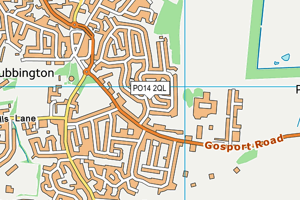 PO14 2QL map - OS VectorMap District (Ordnance Survey)