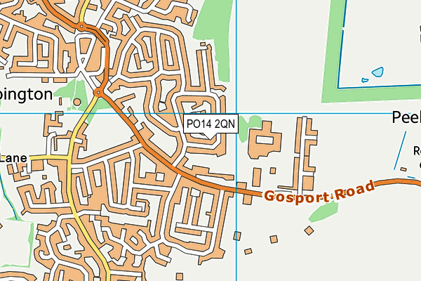 PO14 2QN map - OS VectorMap District (Ordnance Survey)