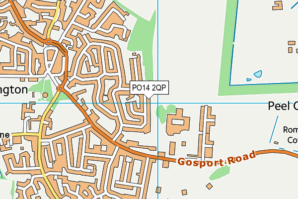 PO14 2QP map - OS VectorMap District (Ordnance Survey)