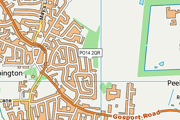 PO14 2QR map - OS VectorMap District (Ordnance Survey)