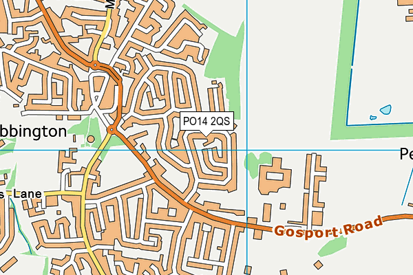 PO14 2QS map - OS VectorMap District (Ordnance Survey)