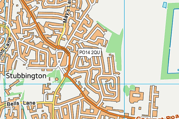PO14 2QU map - OS VectorMap District (Ordnance Survey)