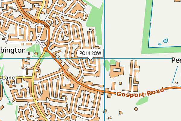 PO14 2QW map - OS VectorMap District (Ordnance Survey)