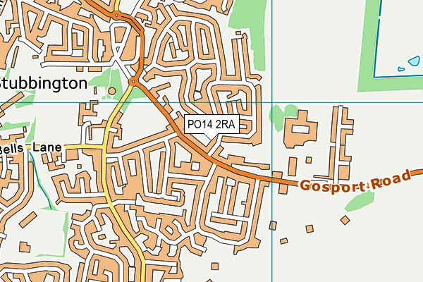 PO14 2RA map - OS VectorMap District (Ordnance Survey)