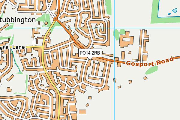 PO14 2RB map - OS VectorMap District (Ordnance Survey)