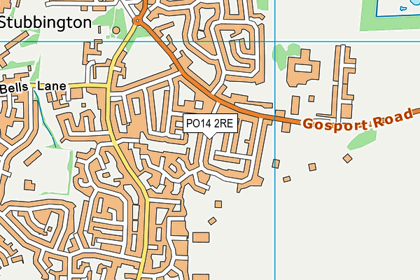 PO14 2RE map - OS VectorMap District (Ordnance Survey)