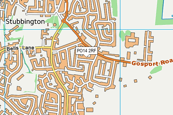 PO14 2RF map - OS VectorMap District (Ordnance Survey)