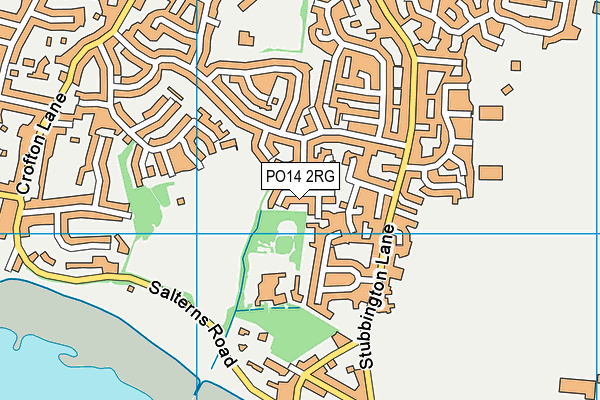 PO14 2RG map - OS VectorMap District (Ordnance Survey)