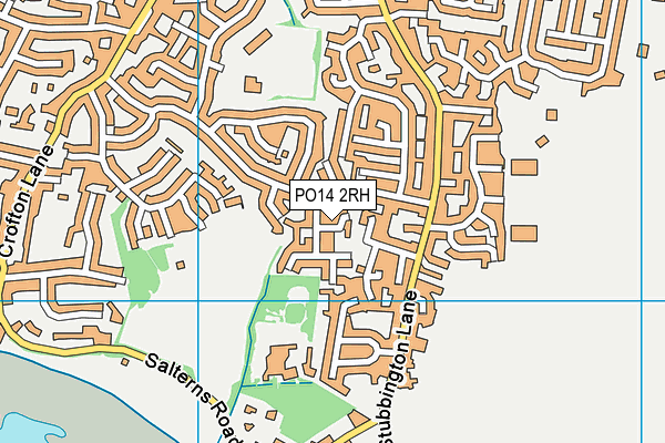 PO14 2RH map - OS VectorMap District (Ordnance Survey)