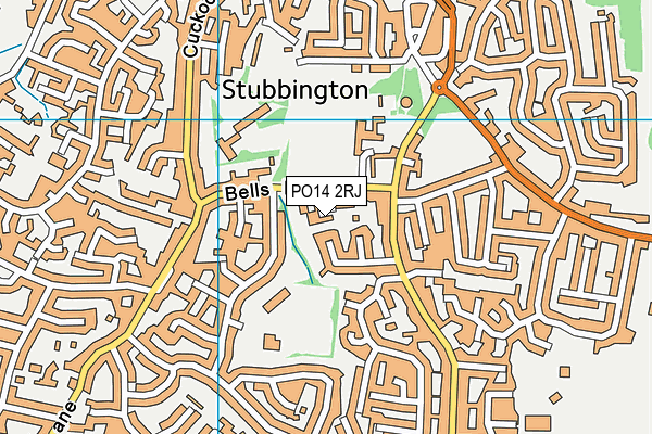 PO14 2RJ map - OS VectorMap District (Ordnance Survey)