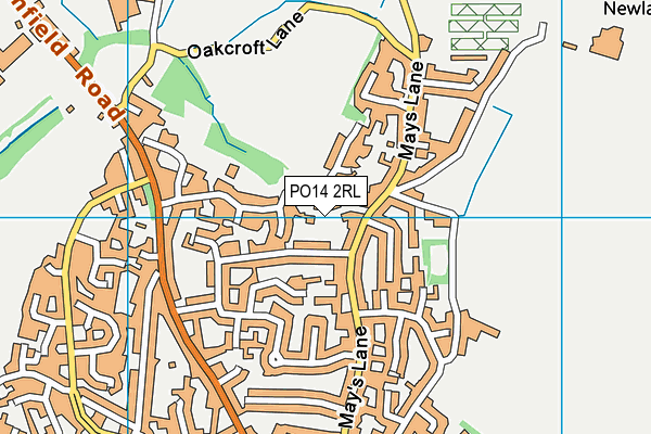 PO14 2RL map - OS VectorMap District (Ordnance Survey)