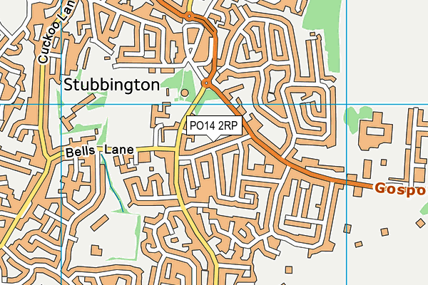 PO14 2RP map - OS VectorMap District (Ordnance Survey)