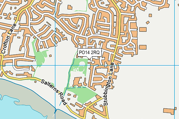 PO14 2RQ map - OS VectorMap District (Ordnance Survey)