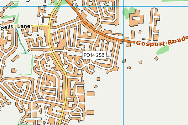 PO14 2SB map - OS VectorMap District (Ordnance Survey)