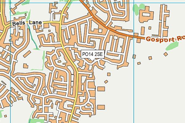 PO14 2SE map - OS VectorMap District (Ordnance Survey)