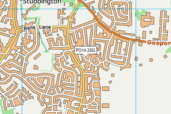 PO14 2SG map - OS VectorMap District (Ordnance Survey)