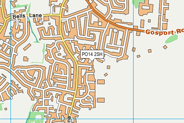 PO14 2SH map - OS VectorMap District (Ordnance Survey)