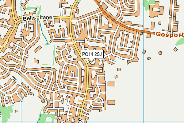 PO14 2SJ map - OS VectorMap District (Ordnance Survey)