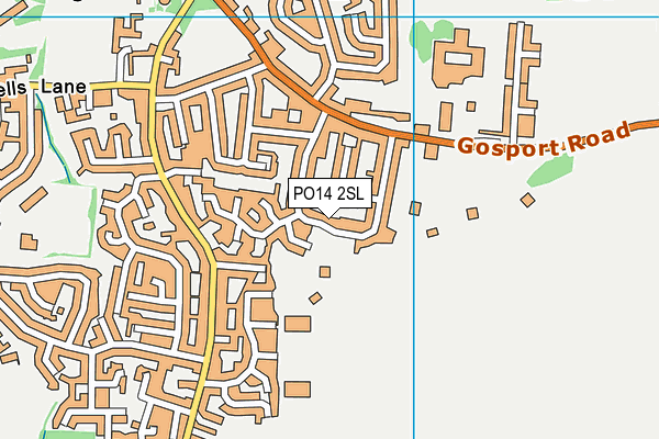 PO14 2SL map - OS VectorMap District (Ordnance Survey)