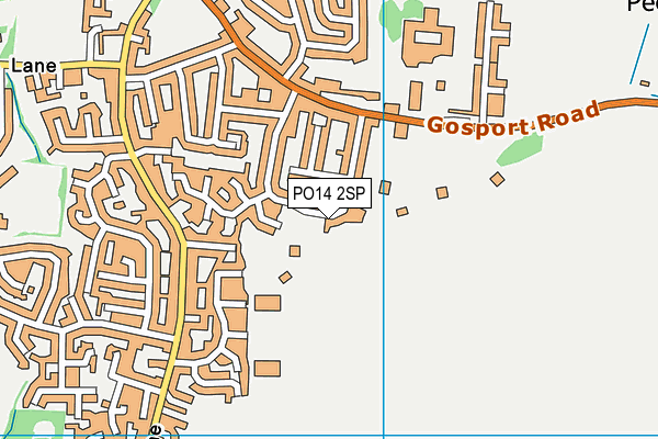 PO14 2SP map - OS VectorMap District (Ordnance Survey)