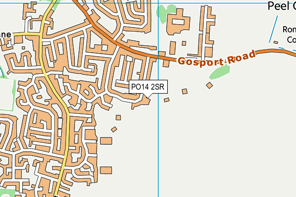 PO14 2SR map - OS VectorMap District (Ordnance Survey)