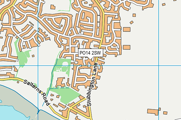 PO14 2SW map - OS VectorMap District (Ordnance Survey)