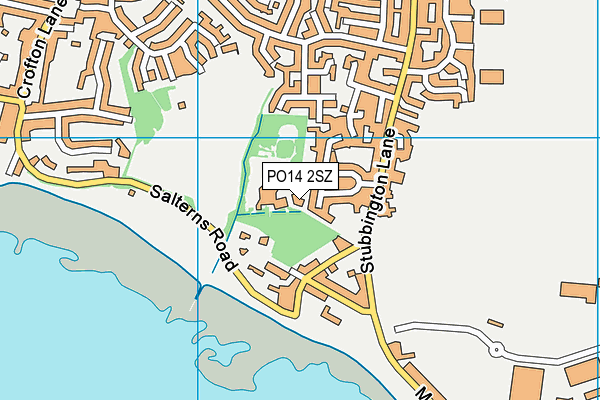 PO14 2SZ map - OS VectorMap District (Ordnance Survey)