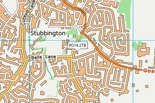 PO14 2TB map - OS VectorMap District (Ordnance Survey)