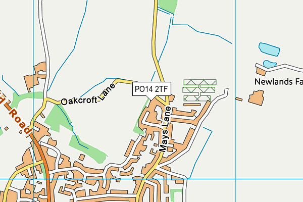 PO14 2TF map - OS VectorMap District (Ordnance Survey)