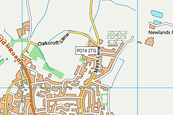 PO14 2TG map - OS VectorMap District (Ordnance Survey)