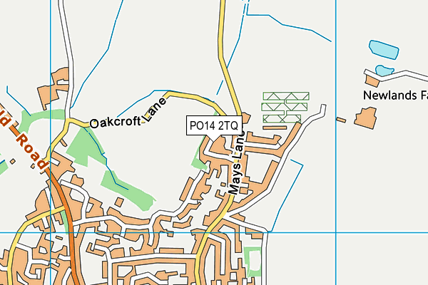 PO14 2TQ map - OS VectorMap District (Ordnance Survey)