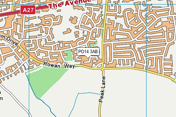 PO14 3AB map - OS VectorMap District (Ordnance Survey)