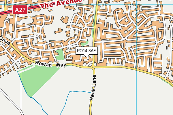 PO14 3AF map - OS VectorMap District (Ordnance Survey)