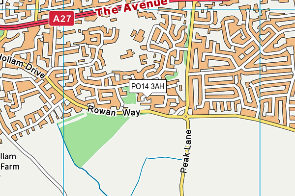 PO14 3AH map - OS VectorMap District (Ordnance Survey)