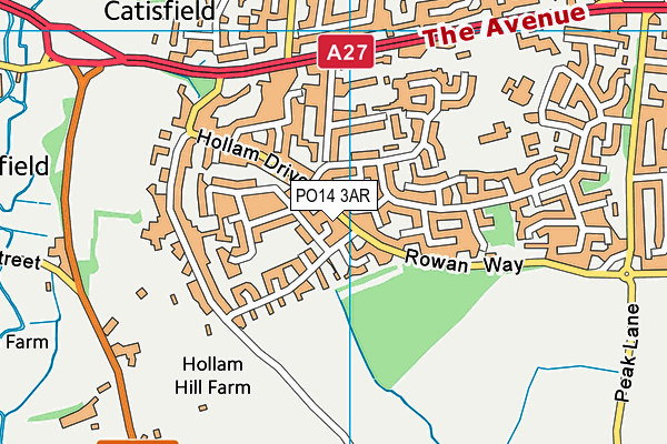 PO14 3AR map - OS VectorMap District (Ordnance Survey)