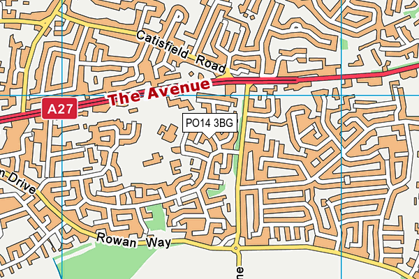 PO14 3BG map - OS VectorMap District (Ordnance Survey)